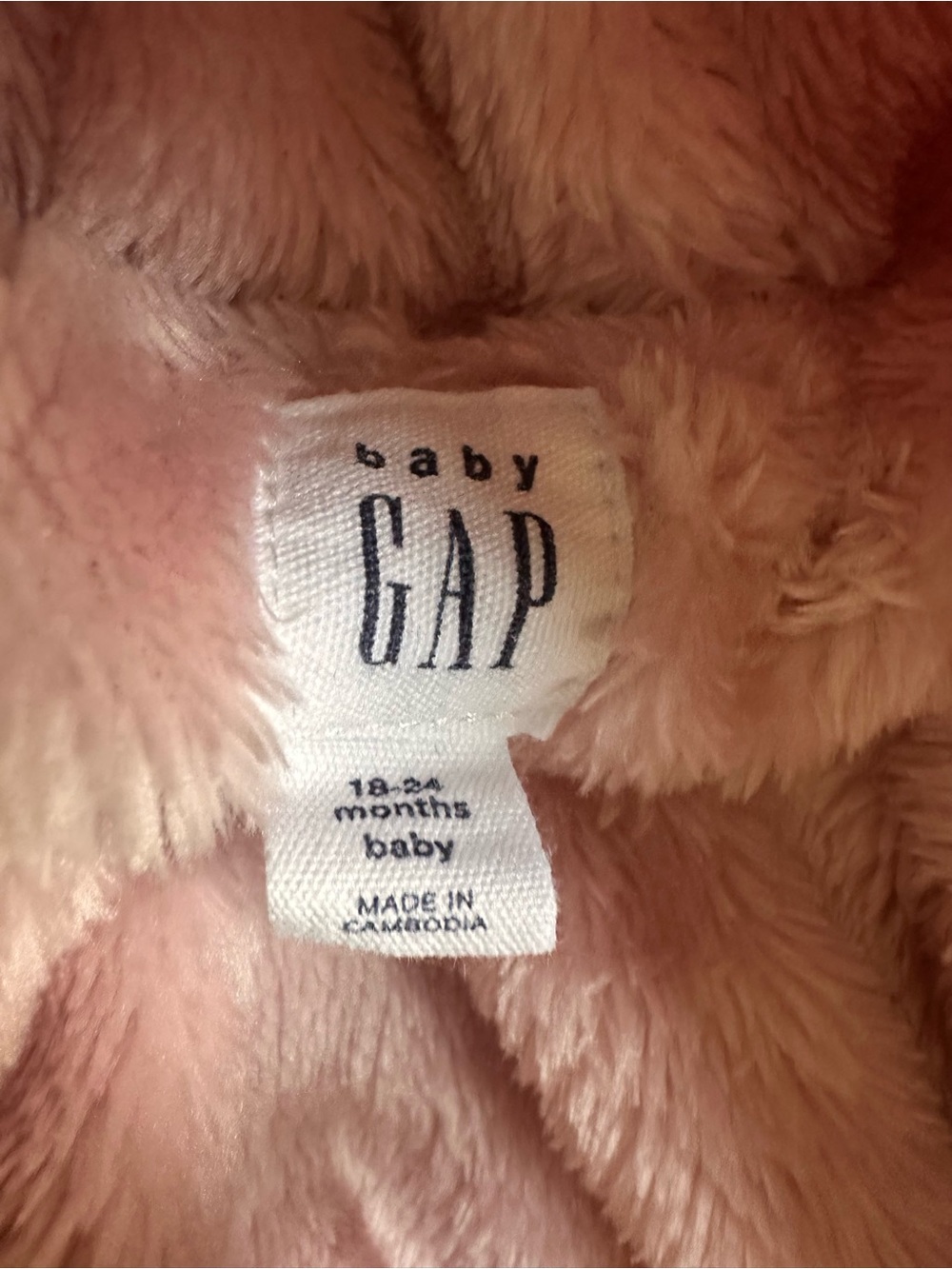 GAP Baby Plush Pink Hooded Snowsuit - Picture 3 of 5